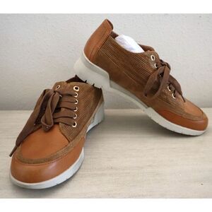 Emilie Karston Women's 38 US 6.5 Camel/Brown Leather Camin Lace-Up Shoes SIB